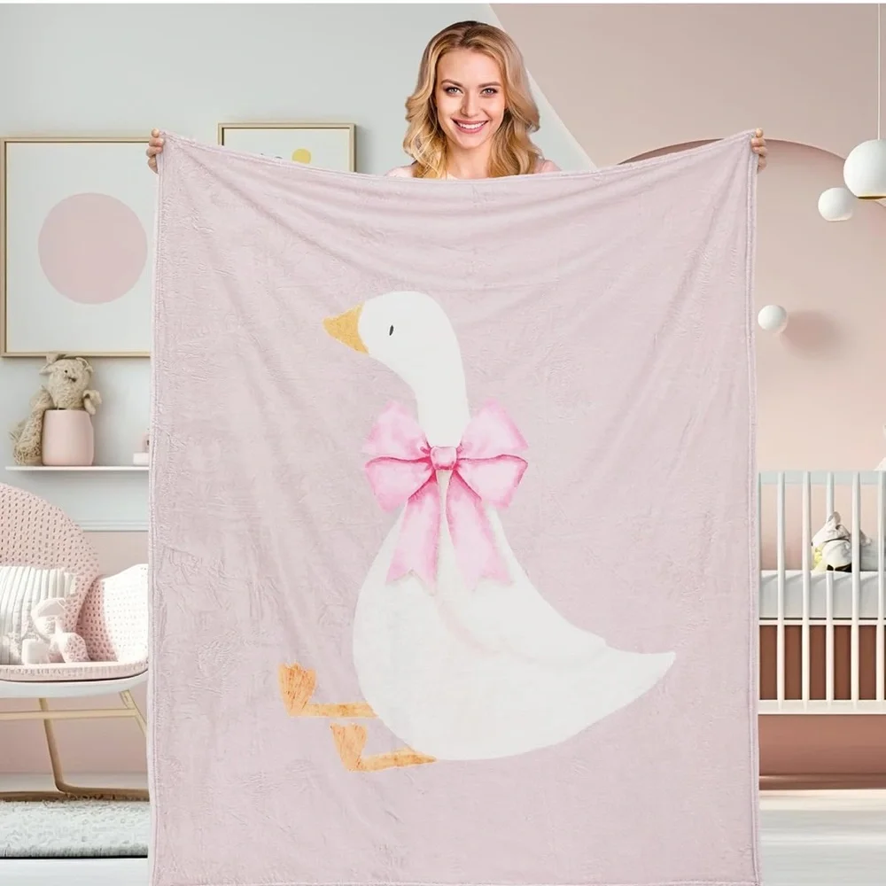 Cozy Pink Goose Throw Blanket